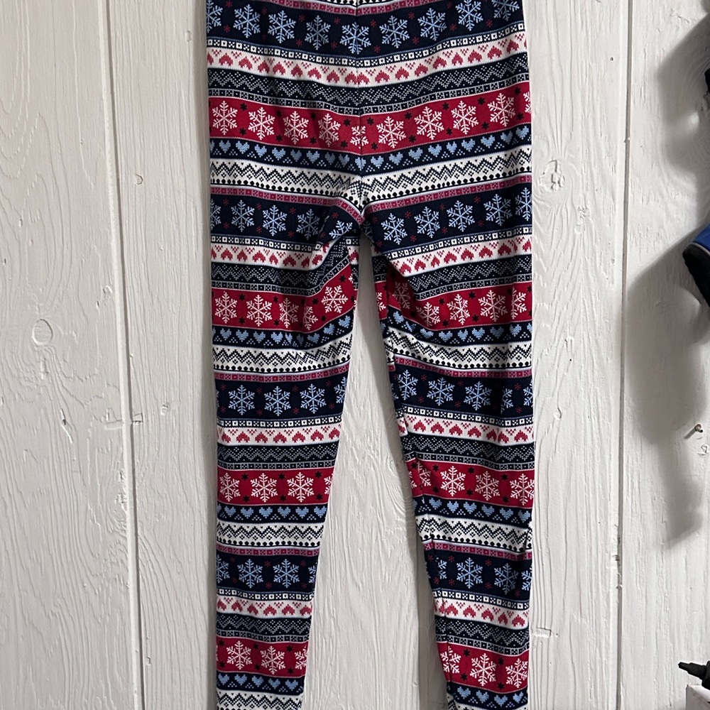 Cuddl Duds Kids Leggings with Snowflake Pattern - Picture 3 of 4